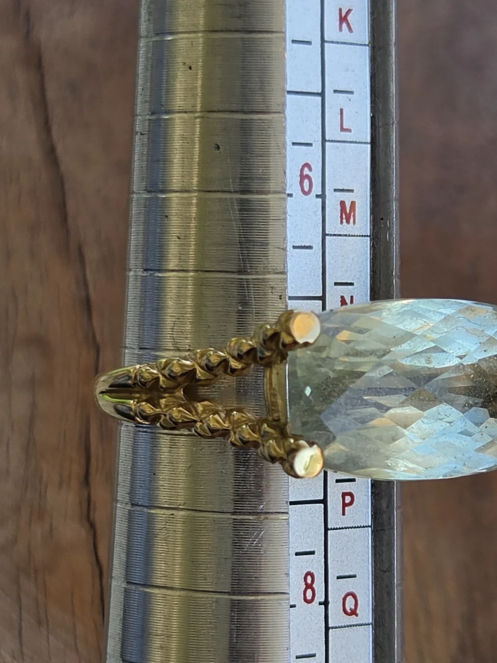 Vintage 10k Yellow Gold Prasiolite Fantasy-Cut Statement Ring